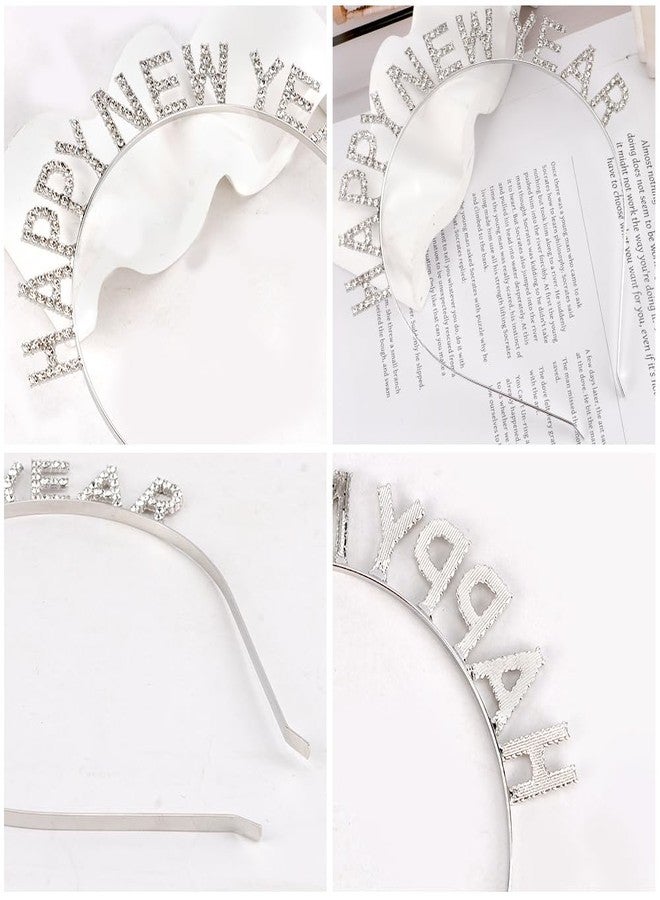 AHONEY Happy New Year 2026 Headband for Women, New Year Headpiece Tiara Metal Crown for Newyear Eve Party Supplies Accessories Gifts - Image 4